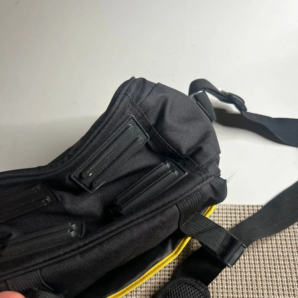 Nikon Camera Messenger Bag Black Yellow Canvas Padded Shoulder Strap Case